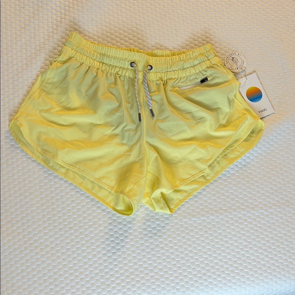 Vuori Light Yellow Women's Athletic Shorts